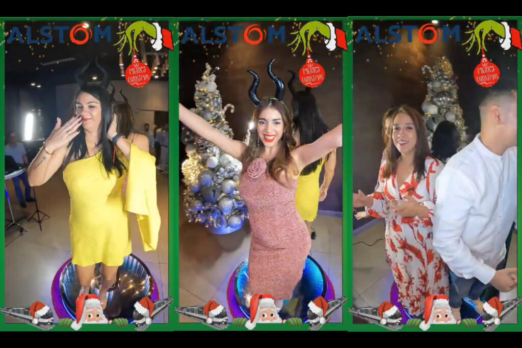 Navidad Alstom, con Video Booth 360 Led